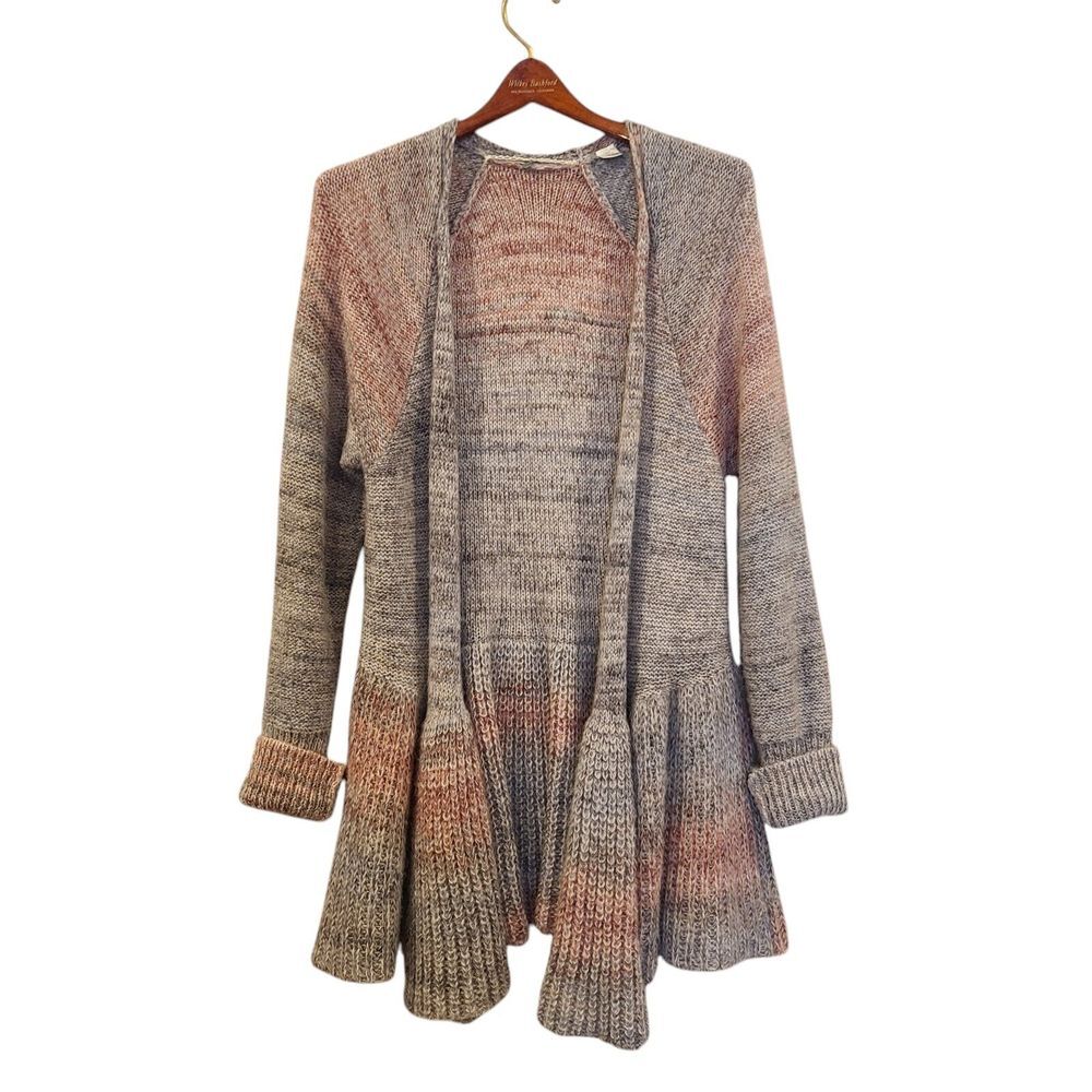 Knitted and Knotted Anthropologie Cody Gray Ombre Cardigan Mohair Sweater Sz M‎